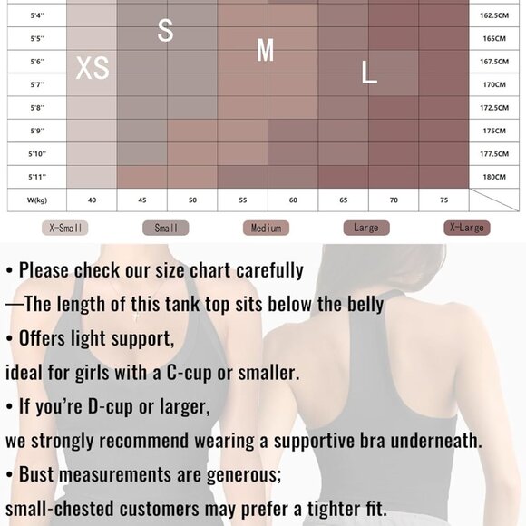 V Neck Racer Back Tank Top for Women Padded Ribbed Long Tank Fitted Basic Cami T - Picture 6 of 8